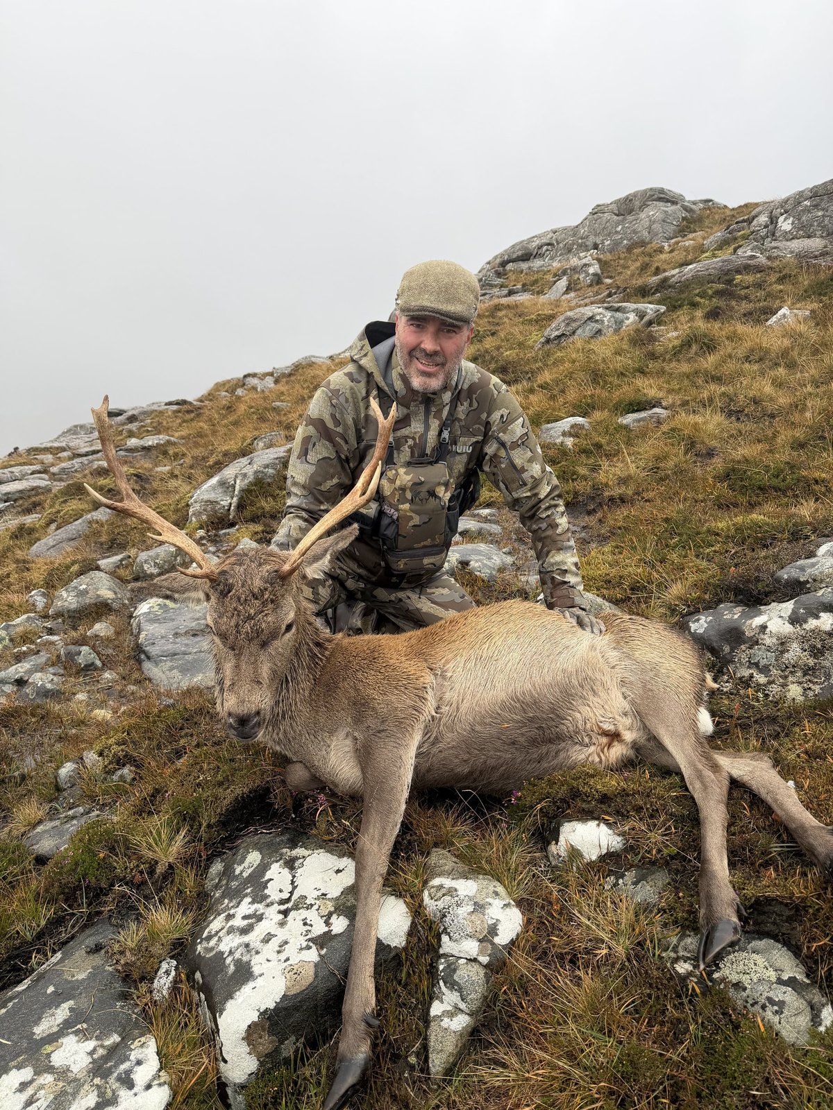 Andrew with a Highland red stag at Garvault